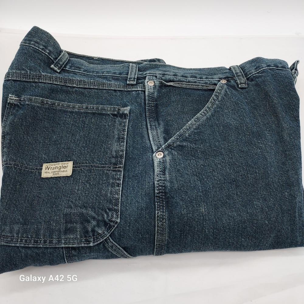 Wrangler Mens Carpenter Jeans 34x32 Dark Wash Blue Cotton Denim 94LSWQW